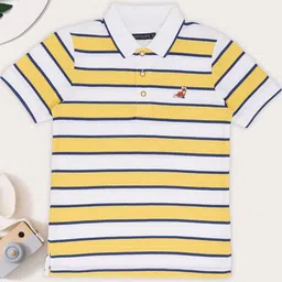 Pantaloons Junior Boys Striped Polo Collar Cotton Regular Fit T-shirt-picture-15
