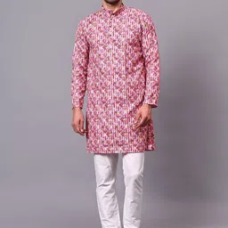 Yugnik Men Ethnic Motifs Regular Thread Work Kurta with Pyjamas-image-90