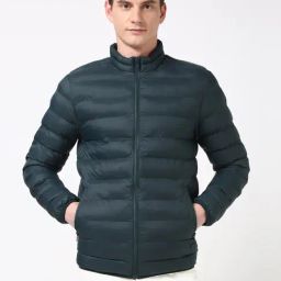 Peter England Navy Regular Fit Quilted Jacket-image-30