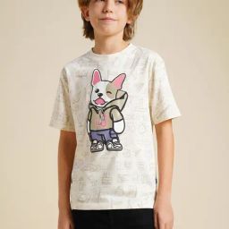 Jack & Jones Junior Boys Beige Printed Cotton T-shirt-image-59
