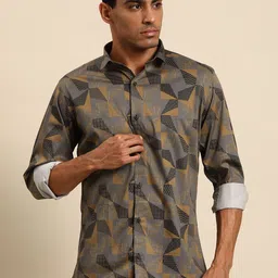 MANQ Men Smart Opaque Printed Casual Shirt-image-92