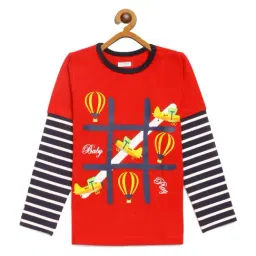 Ladore Kids Red Cotton Printed T-Shirt-picture-1