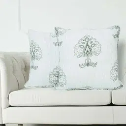 Swayam Green Cotton 200 TC Cushion Covers - Set of 2-29
