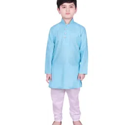 SG Yuvraj Kids Blue & White Solid Kurta with Pyjamas-image-56