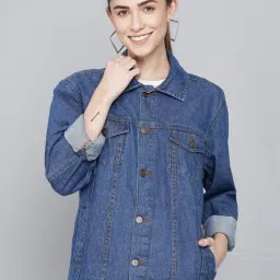 Kotty Blue Shirt Collar Denim Jacket-picture-21