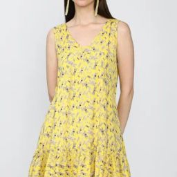 Forever 21 Yellow Printed Regular Fit A Line Dress-image-10