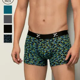 XYXX Black & Navy Skinny Fit Trunks (Pack of 5)-image-46