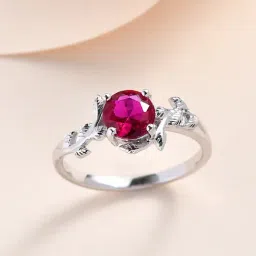 Ornate Jewels 925 Silver Synthetic Red Ruby Casual Ring-image-75