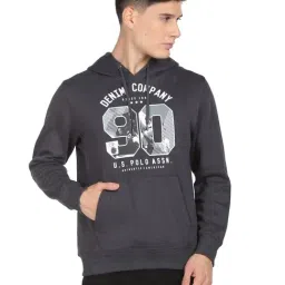 U.S. Polo Assn. Charcoal Cotton Regular Fit Printed Hooded Sweatshirt-picture-18