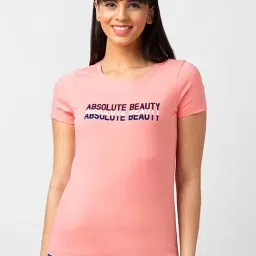 Spykar Peach Printed T-Shirt-picture-22