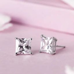 Zavya 92.5 Sterling Silver Sparkling Brilliance with Cubic Zirconia Stud Earrings for Women-image-56