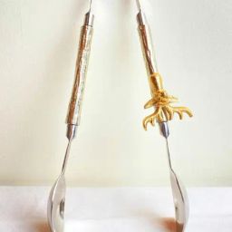 Casagold Silver Stag Head Small Tongs With Grip Handles-image-7