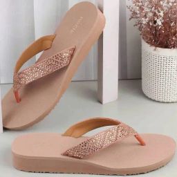 Mochi Women's Rose Gold Flip Flops-picture-14