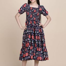 YK Puff Sleeve Crepe Formal Fit & Flare Dress-image-59