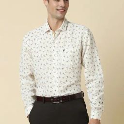 Allen Solly Beige Slim Fit Printed Shirts-image-67