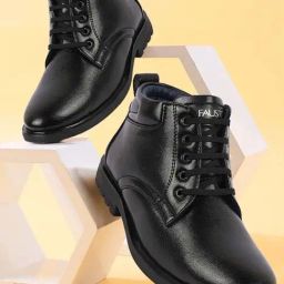 Fausto Men's Black Derby Boots-image-10