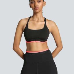 Puma Black Logo Print Sports Bra-image-71