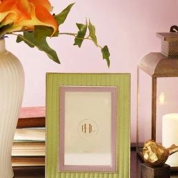 Pure Home and Living Green & Purple Stitched Faux Leather Photoframe (Small)-image-28