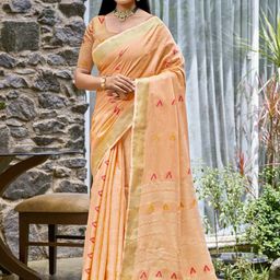 SANGAM PRINTS Woven Design Designer Tussar Saree-image-29