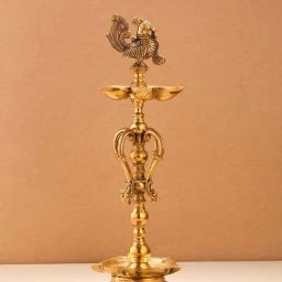 Fabindia Home Mehnoor Gold Brass Oil Lamp-13