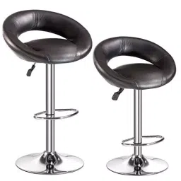 Da URBAN Smiley Height Adjustable Bar Stool Chair (Black) (Set of 2)-33