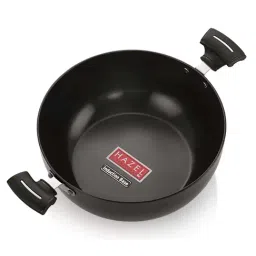 HAZEL Black Hard Anodized Induction Bottom Aluminium 24 cm Kadai (3.5 L) - Set of 1 image 2