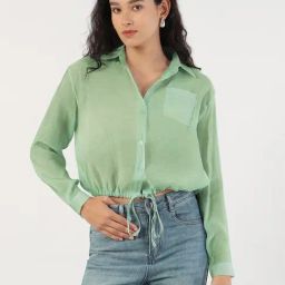 SHOWOFF Green Solid Shirt-image-89