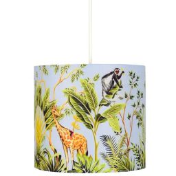 Homesake Farmhouse Retro Hanging Lights Block Printed Drum Shape Pendant Lamp Shades Jungle-image-46
