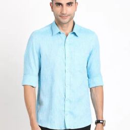 Turtle Sky Blue Pure Slim Fit Shirt-picture-30