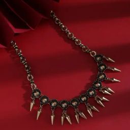 Sohi Multicolour Designer Statement Stones Necklace-12