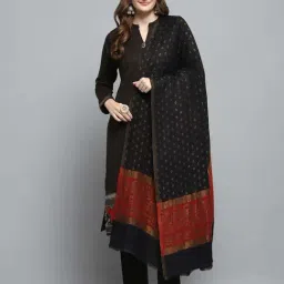 Monte Carlo Women's Black Self Design Shawl-picture-30