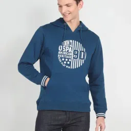 U.S. Polo Assn. Denim Co. Blue Regular Fit Printed Hooded Sweatshirt-picture-18