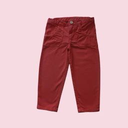 ZACH &KIKI Girls Red Woven Solid Trousers-image-4