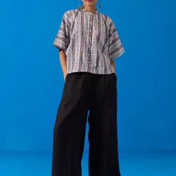 Okhai White Cotton Embroidery Relaxed Fit Shirt-picture-6