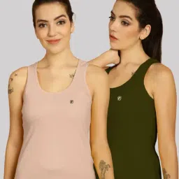 Friskers Pink & Green Cotton Sports Tank Top - Pack Of 2-picture-47