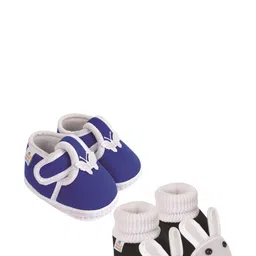 NESKA MODA 0 To 6 Months Newborn Baby Boy & Girls 2 Pair Set Soft Cotton Butterfly & Rabbit Booties-image-53