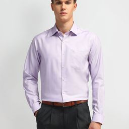 Arrow Men Manhattan Spread Collar Textured Cotton Slim Fit Formal Shirt-image-93