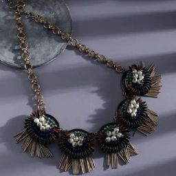 Sohi Multicolour Designer Statement Stones Necklace-image-57