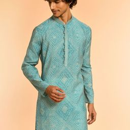 Diwas by Manyavar Bandhani Printed Mandarin Collar Kurta-54
