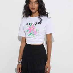 LOV by Westside White Floral Design Cotton T-Shirt-picture-36