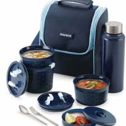 Magnus Navy Blue Stainless Steel Lunch Boxes Set - Set of 8-image-40