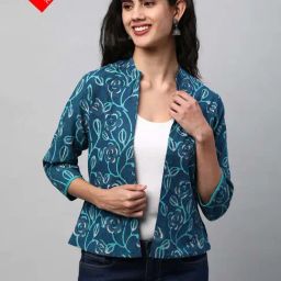 Kami Kubi Blue Printed Reversible Short Jacket-picture-28