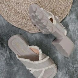 Ronnie Grey Women's Beige Cross Strap Sandals-image-43