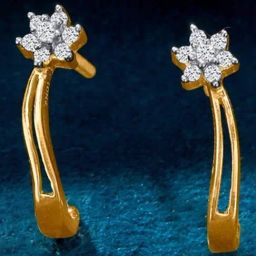 P.N.Gadgil Jewellers Starry Night Yellow Gold Huggies Earring For Women-picture-6