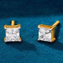 P.N.Gadgil Jewellers Refined Square Yellow Gold Stud Earring For Women-image-16
