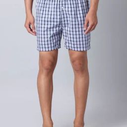Urban Scottish Navy Regular Fit Checks Boxers-picture-10