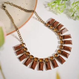 Sohi Multicolour Designer Statement Stones Necklace-45