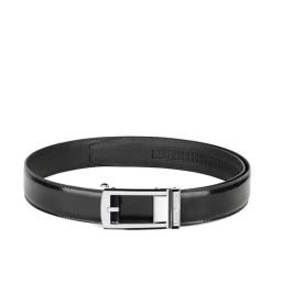 Louis Stitch Midnight Black Leather Solid Belt-image-78