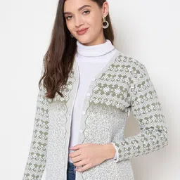 Zigo Women Floral Woollen Cardigan-picture-10