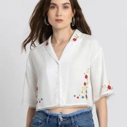 SHAYE White Embroidered Top-image-85